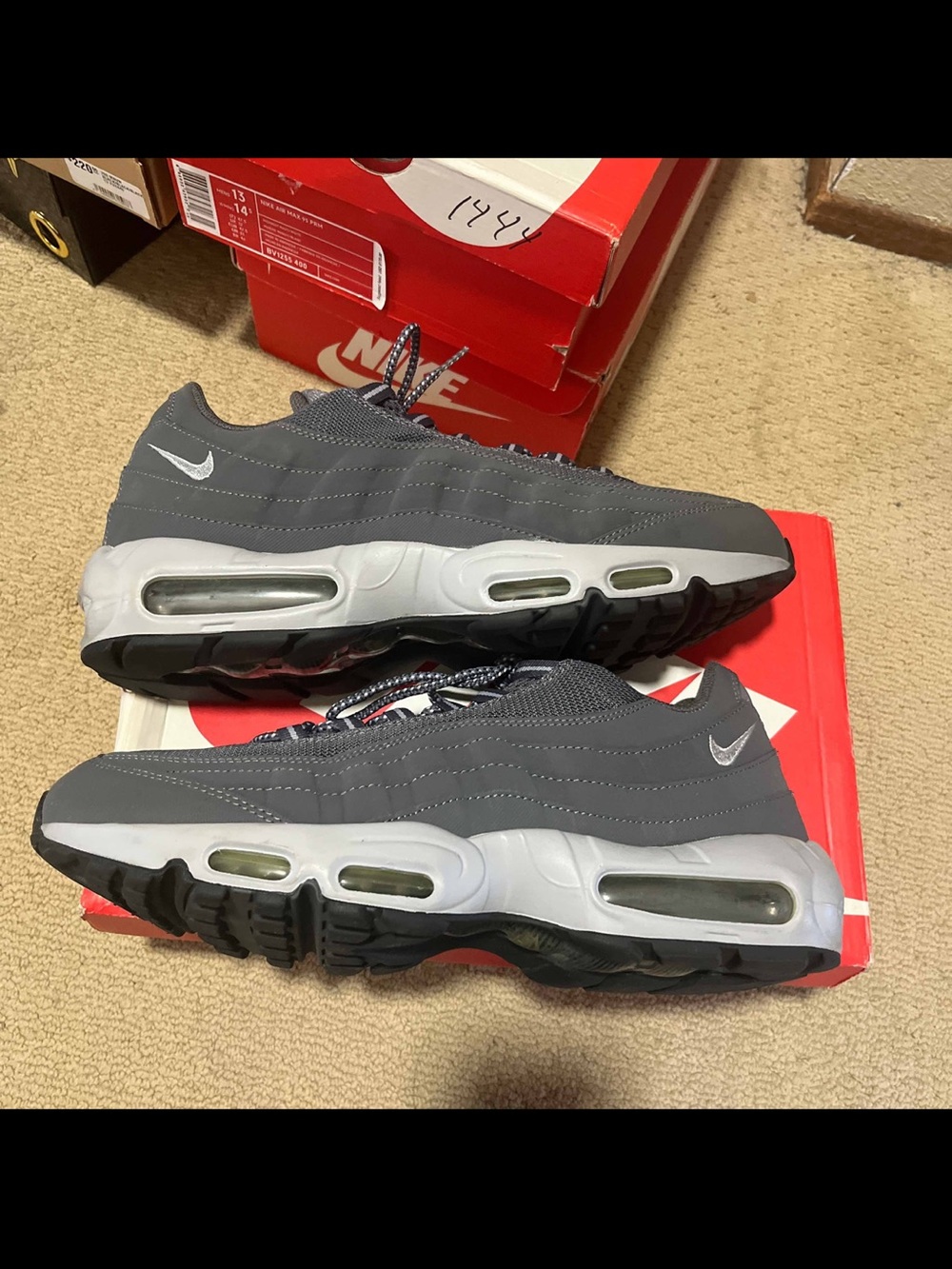 Nike Air Max 95 Dark Grey/Black/Wolf Grey 609048-088 Men's Sneakers Size 13